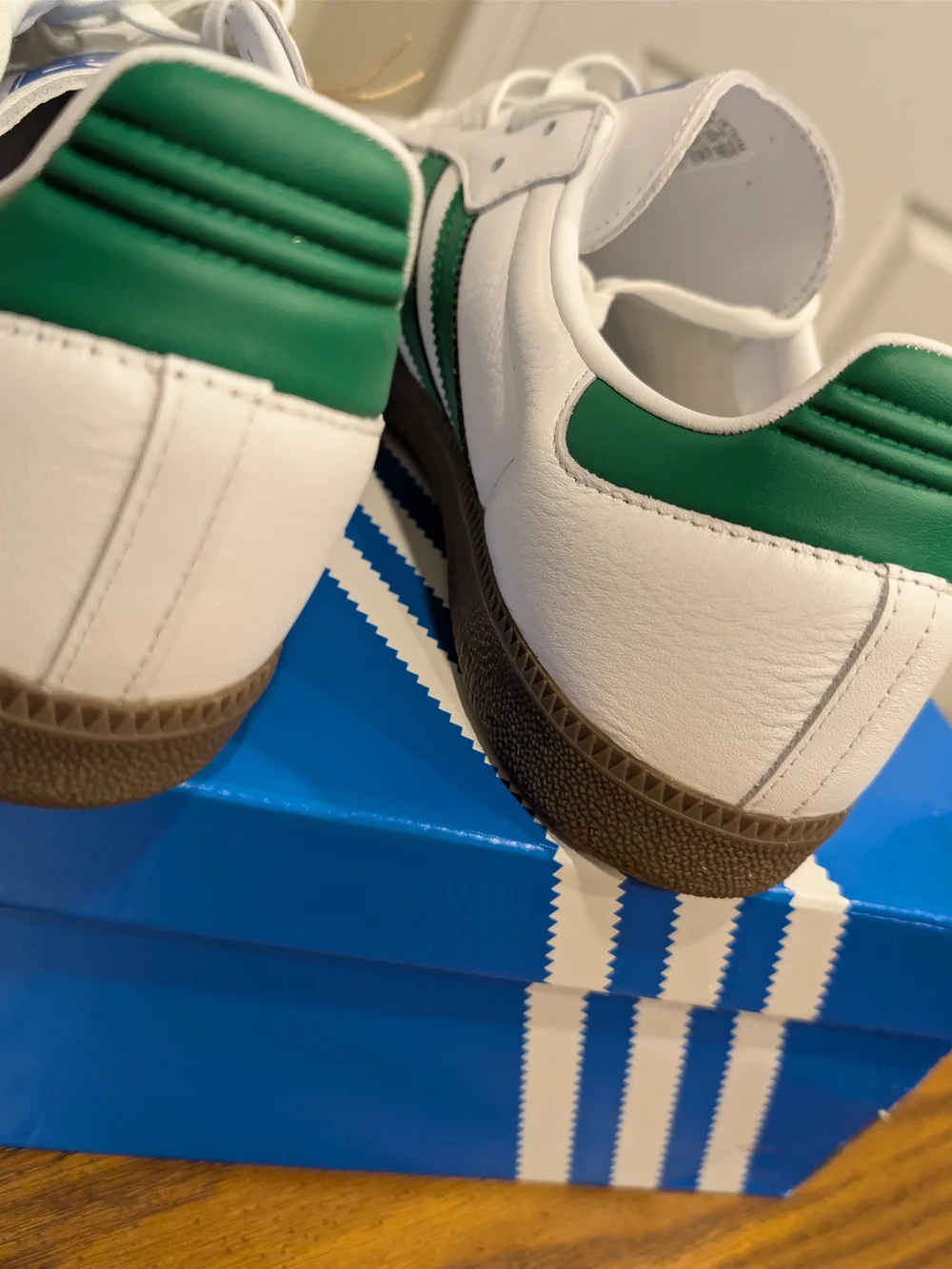 Adidas Samba OG White with Green Stripes